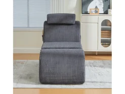 Sofá moderno com design único e ergonômico - 160 x 66 x 90 cm - com almofada de assento removível - veludo - cinza escuro