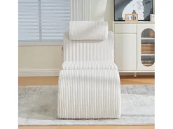 Sofá moderno com design único e ergonômico - 160 x 66 x 90 cm - com almofada de assento removível - veludo - bege