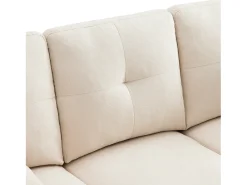 Sofá moderno de 3 lugares em L - com 2 porta-copos - 2 almofadas - com armazenamento - bege