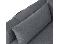 Sofá moderno em L - Sofá-cama modular - Função dormir - Com armazenamento - Com porta-copos - Cinza