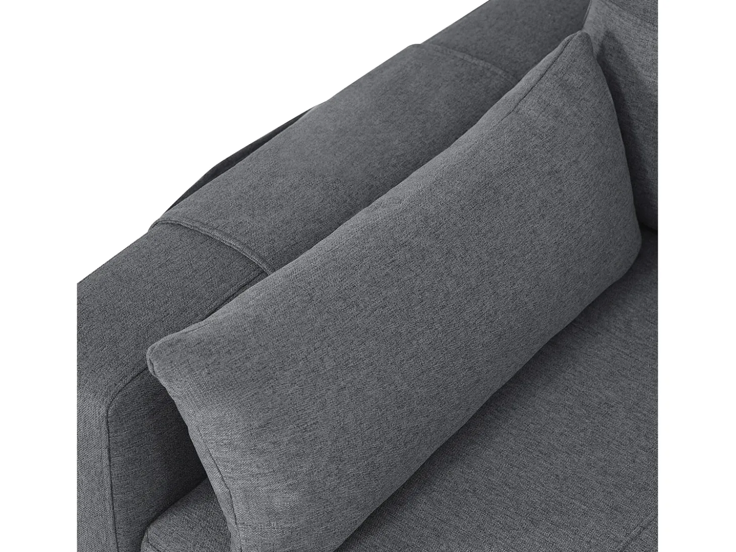 Sofá moderno em L - Sofá-cama modular - Função dormir - Com armazenamento - Com porta-copos - Cinza