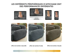 Sofá Modular 2 lugares em tecido peluche, com 2 almofadas, assento extra profundo 75cm, 204x104x73cm, Cinza