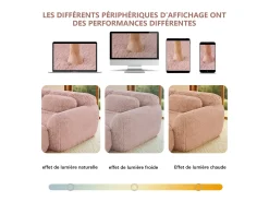 Sofá Modular 2 lugares em tecido peluche, com 2 almofadas, assento extra profundo 75cm, 204x104x73cm, Rosa