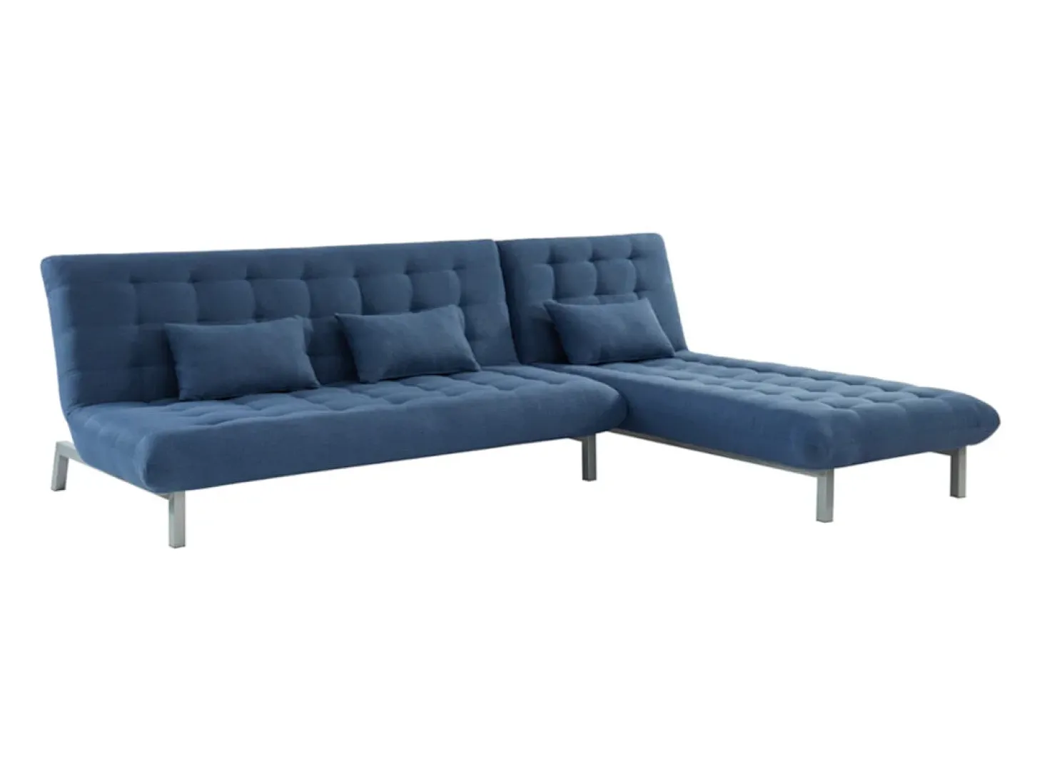 Sofá modular convertível em tecido azul - HORNET
