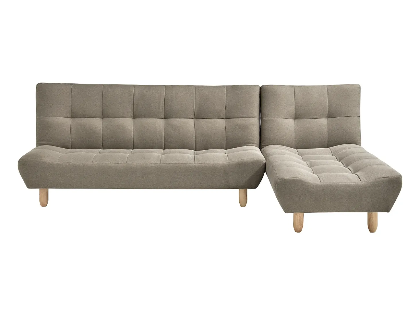 Sofá modular convertível ESTEBAN em tecido taupe