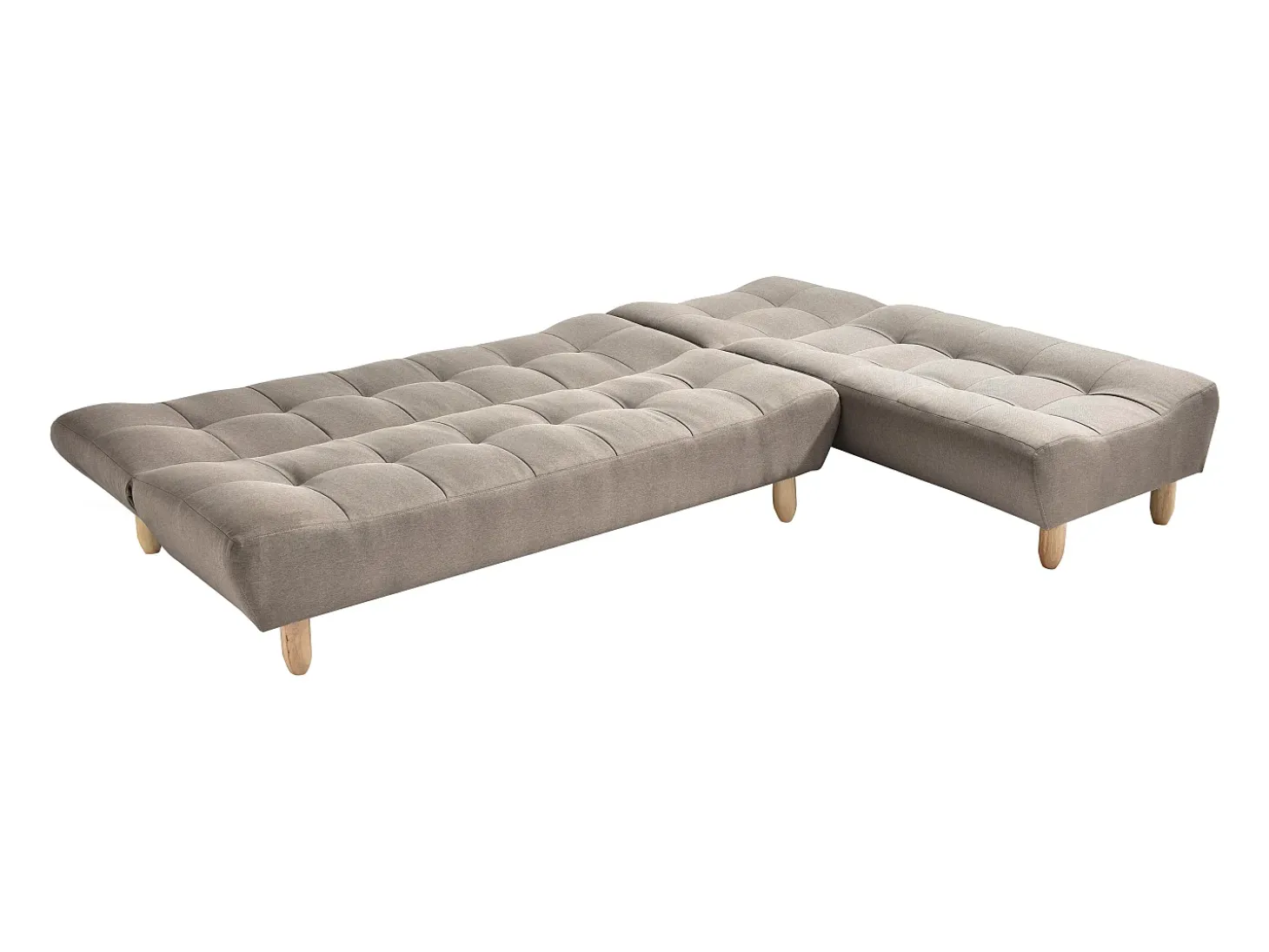 Sofá modular convertível ESTEBAN em tecido taupe