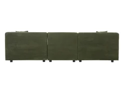 Sofá modular de 4 lugares em veludo cotelê verde Monroe