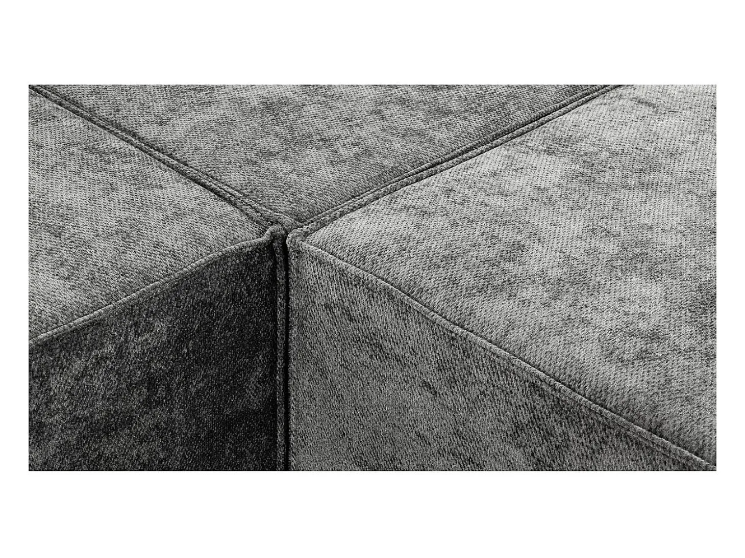 Sofá modular reto em tecido texturado "Lusso" - 3 lugares - Cinza