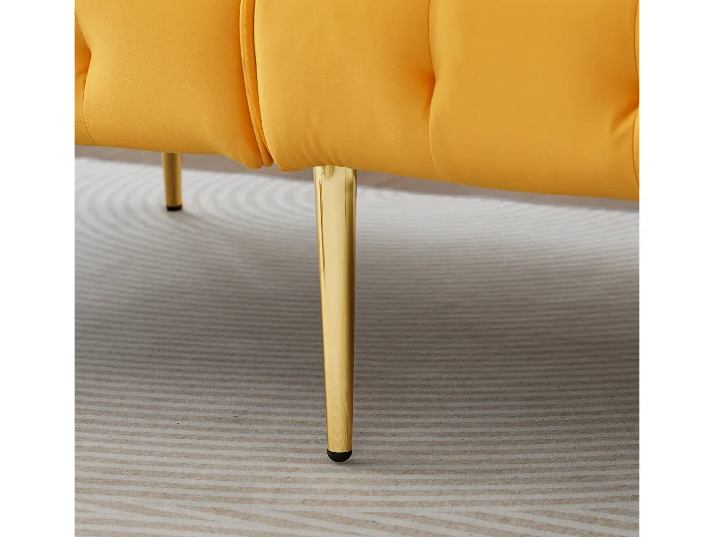 Sofá multifuncional 2 lugares - encosto ajustável - braços ajustáveis - Veludo - Amarelo