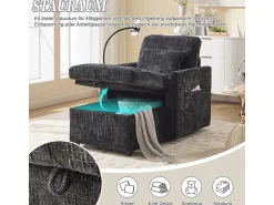Sofá multifuncional com suporte para celular, poltrona de chenille para sala de estar