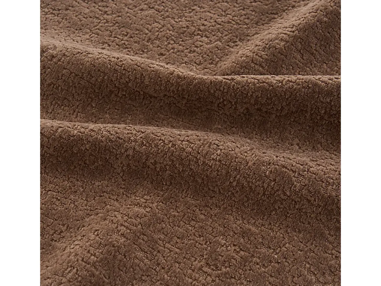 Sofá panorâmico modular 5 lugares - de tecido Chenille marrom - com 6 almofadas - 263x171x66cm