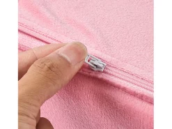 Sofá para Crianças SucceBuy 2-em-1 Convertível em Chaise Longue, Sofá-cama Dobrável e Macio, com Apoios de Braço, em Esponja 28D e Pelo Curto, Rosa, M