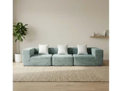 Sofá Pure 3 lugares - sálvia branco