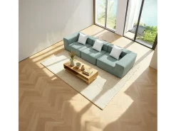 Sofá Pure 3 lugares - sálvia branco