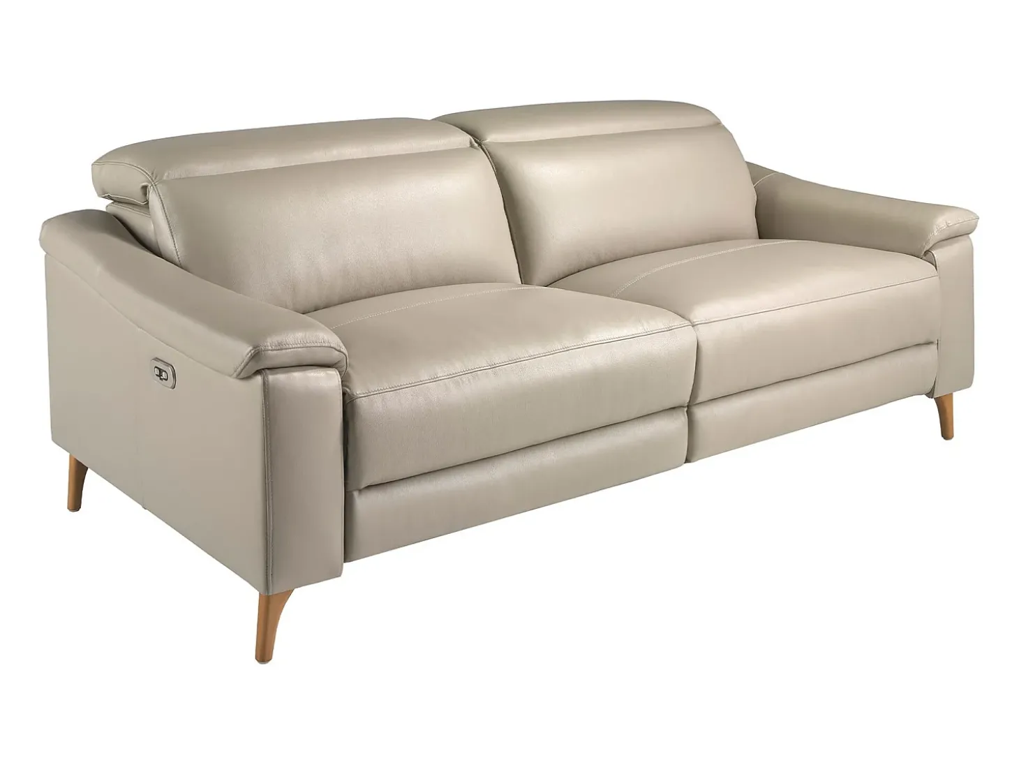 Sofá relaxante de 3 lugares em pele cinzenta taupe 6190 ANGEL CERDA