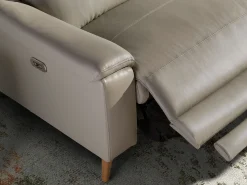 Sofá relaxante de 3 lugares em pele cinzenta taupe 6190 ANGEL CERDA