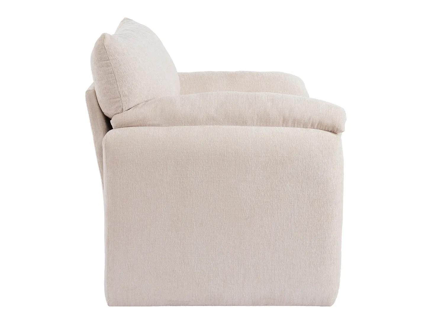 Sofá reto bege - Sofá com braços e encosto - Chenille - para sala de estar e quarto