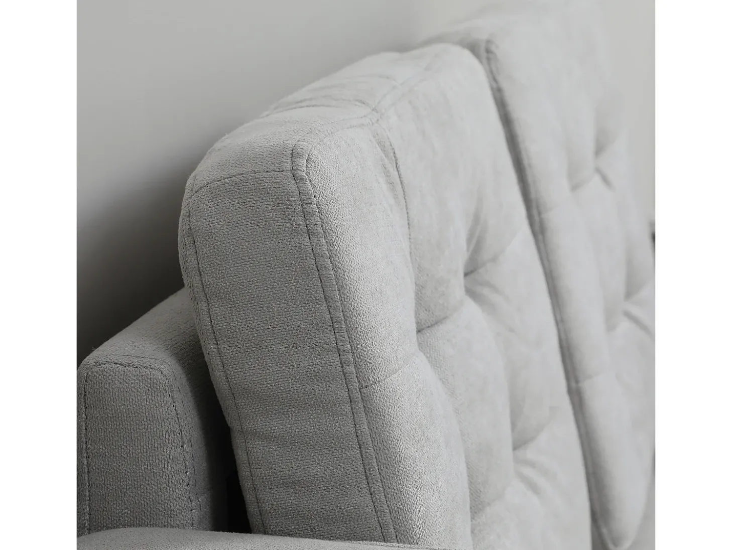 Sofá reto de 2 lugares em veludo cinza com armazenamento integrado - 117x62x78cm