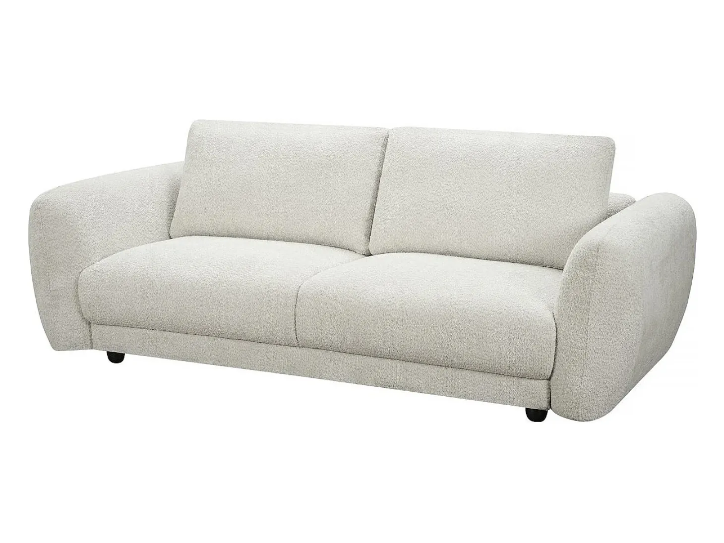 Sofá reto em tecido chenille "Saint Germain S" - 3 lugares - bege