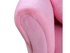 Sofá rosa de 2 lugares - Sofá infantil com 2 almofadas e braços com estampado de morango
