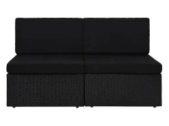 Sofá seccional de 2 lugares vime PE preto