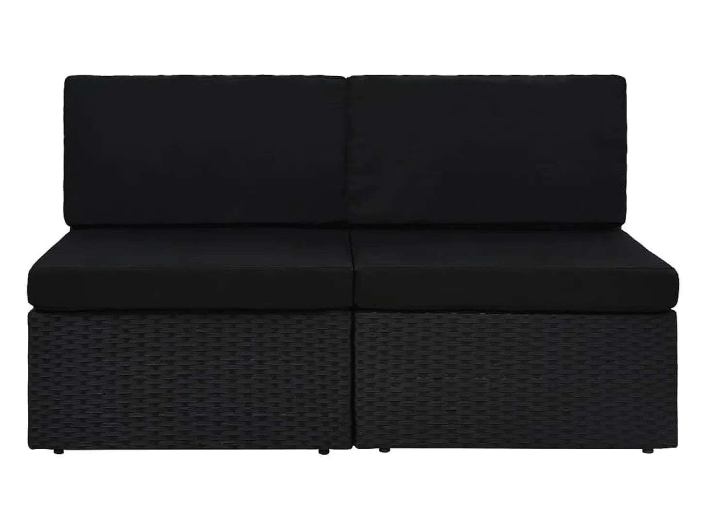 Sofá seccional de 2 lugares vime PE preto