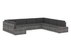 Sofá seccional de 2 lugares vime PE preto
