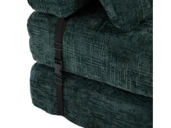 Sofá verde de 1 lugar - Sofá dobrável com encosto e almofadas - chenille