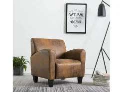 Sofá-cadeira Castanho 70x69x72 cm Camurça Sintética SHL464044
