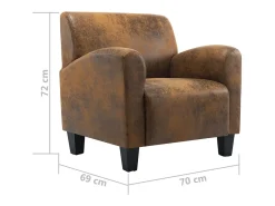 Sofá-cadeira Castanho 70x69x72 cm Camurça Sintética SHL464044