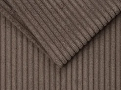 Sofá-cama 140 cm veludo canelado castanho assento memória de forma ripas largas 18 cm LORETO