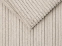 Sofá-cama 140 cm veludo canelado bege assento memória de forma ripas largas 14 cm LORETO
