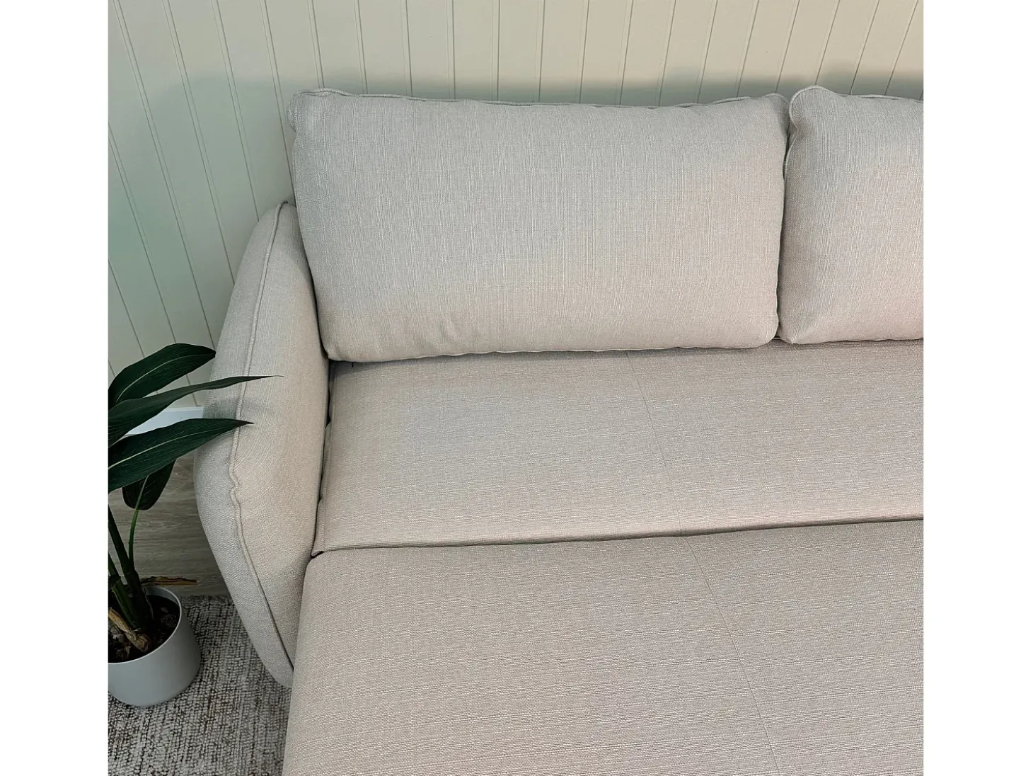 Sofá-cama 3 lugares Bege com abertura fácil (225 x 140 x 91 cm) - CHLOE
