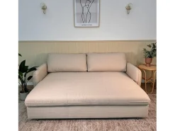 Sofá-cama 3 lugares Bege com abertura fácil (225 x 140 x 91 cm) - CHLOE