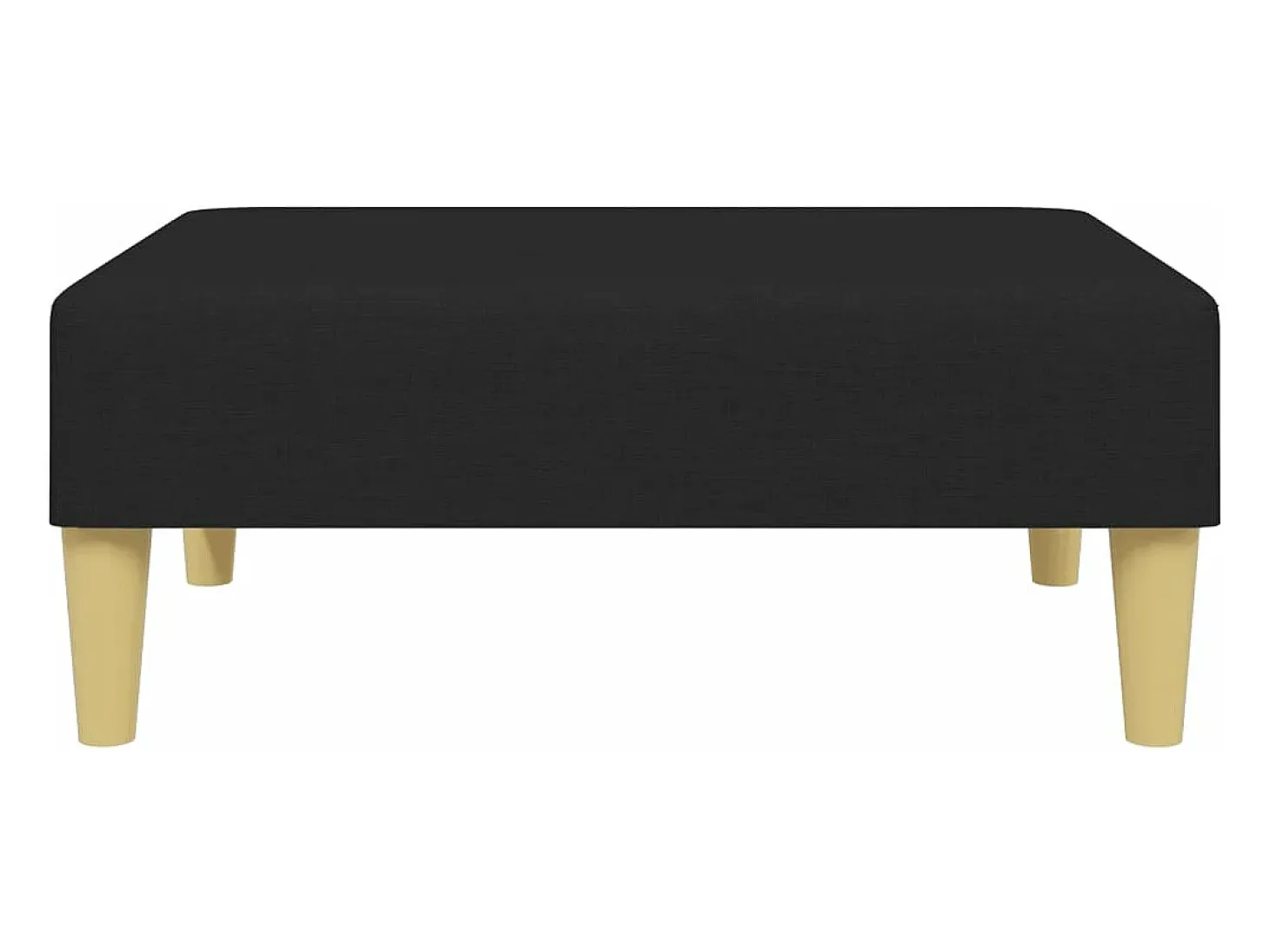 Sofá-cama 2 lugares c/ almofadas e apoio de pés tecido preto