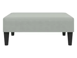 Sofá-cama 2 lugares c/ apoio de pés veludo cinzento-claro