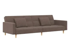 Sofá-cama 2 lugares c/ duas almofadas tecido cinza-acastanhado