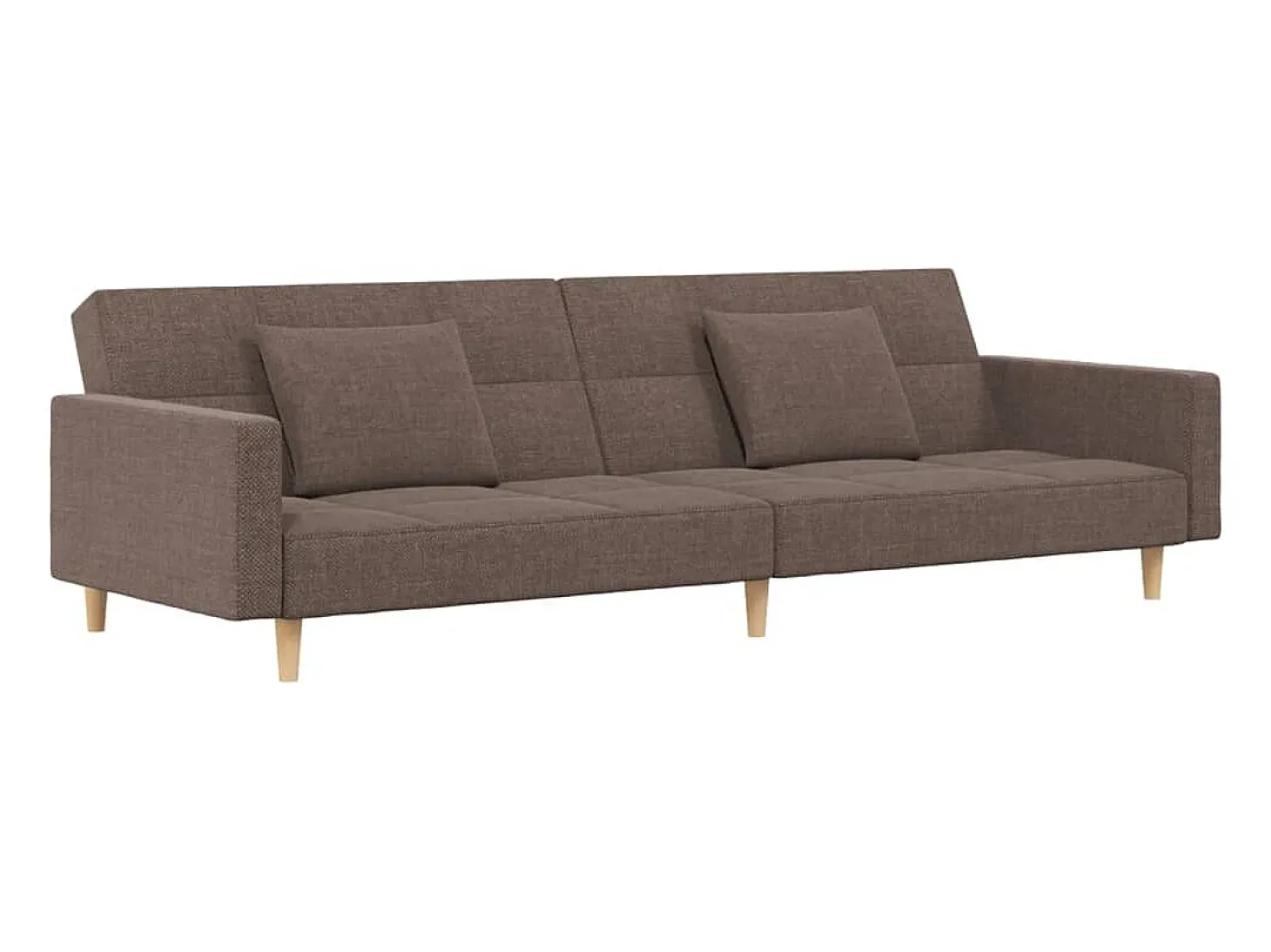 Sofá-cama 2 lugares c/ duas almofadas tecido cinza-acastanhado