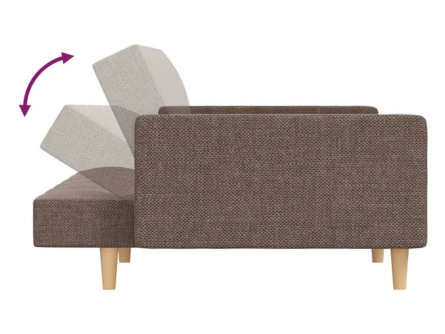 Sofá-cama 2 lugares c/ duas almofadas tecido cinza-acastanhado