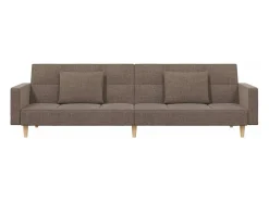 Sofá-cama 2 lugares c/ duas almofadas tecido cinza-acastanhado PT222449