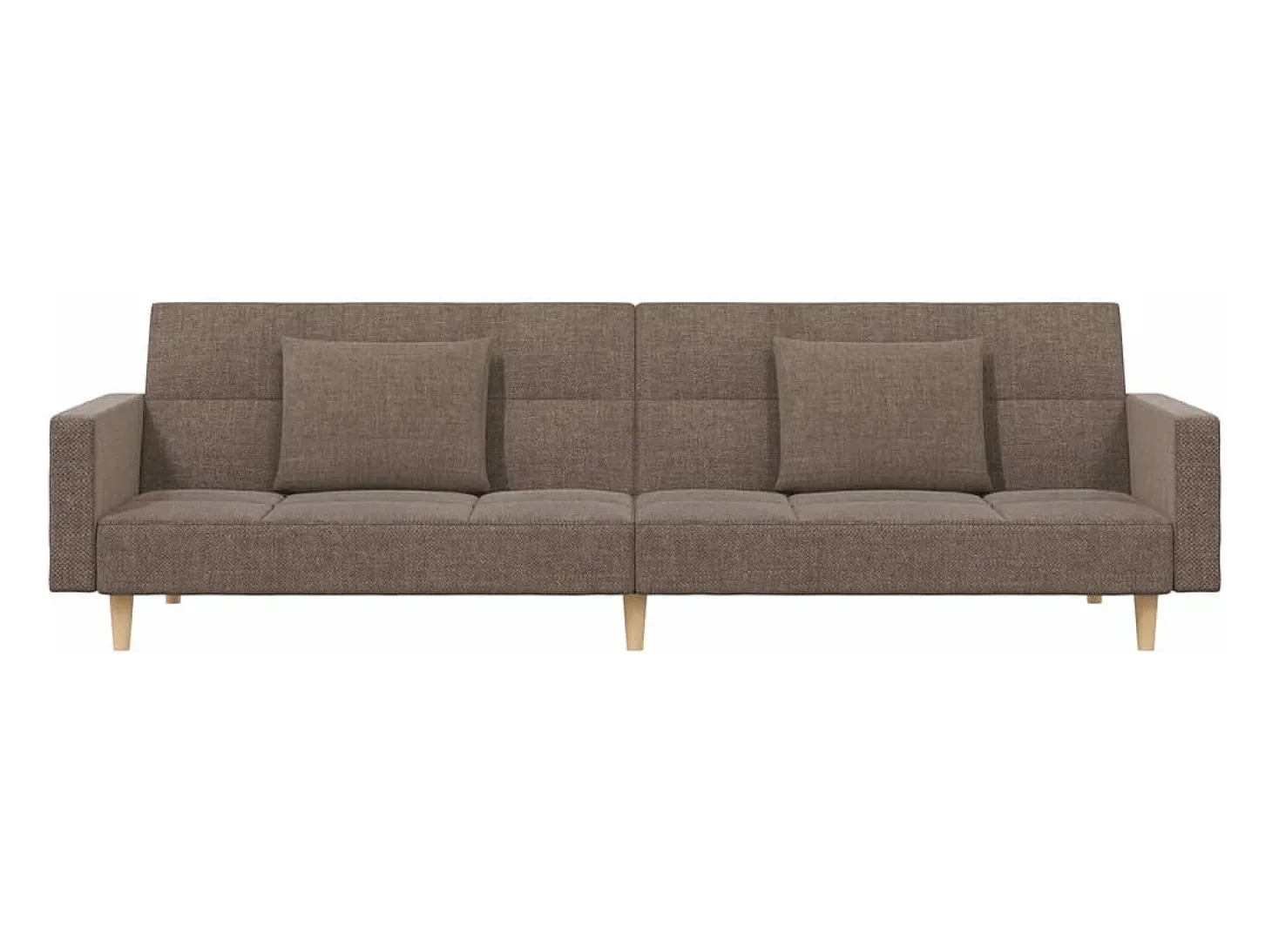 Sofá-cama 2 lugares c/ duas almofadas tecido cinza-acastanhado PT222449