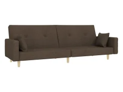 Sofá-cama 2 lugares c/ duas almofadas tecido cinza-acastanhado