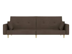 Sofá-cama 2 lugares c/ duas almofadas tecido cinza-acastanhado