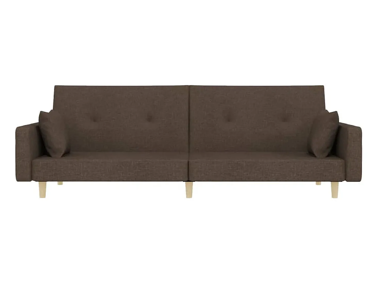 Sofá-cama 2 lugares c/ duas almofadas tecido cinza-acastanhado