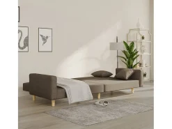 Sofá-cama 2 lugares c/ duas almofadas tecido cinza-acastanhado PT526499