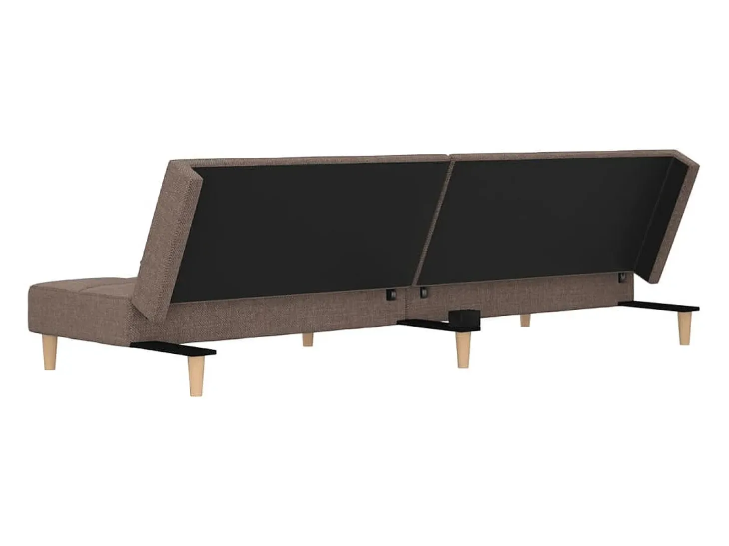 Sofá-cama 2 lugares c/ duas almofadas tecido cinza-acastanhado