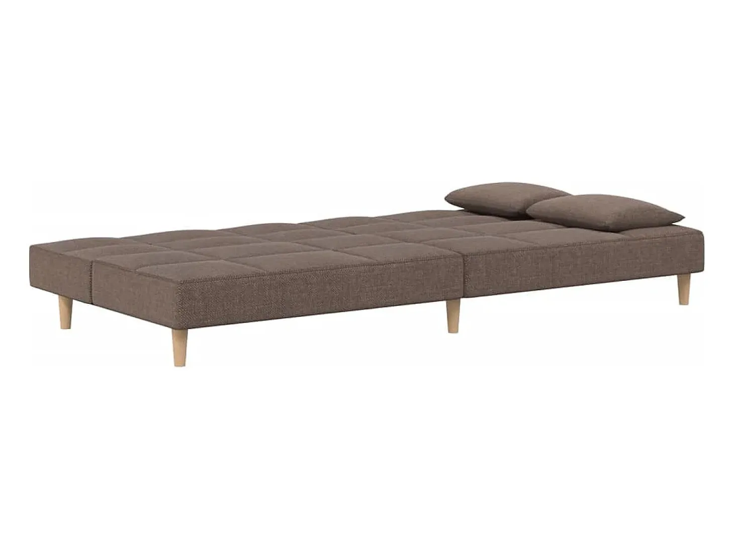 Sofá-cama 2 lugares c/ duas almofadas tecido cinza-acastanhado