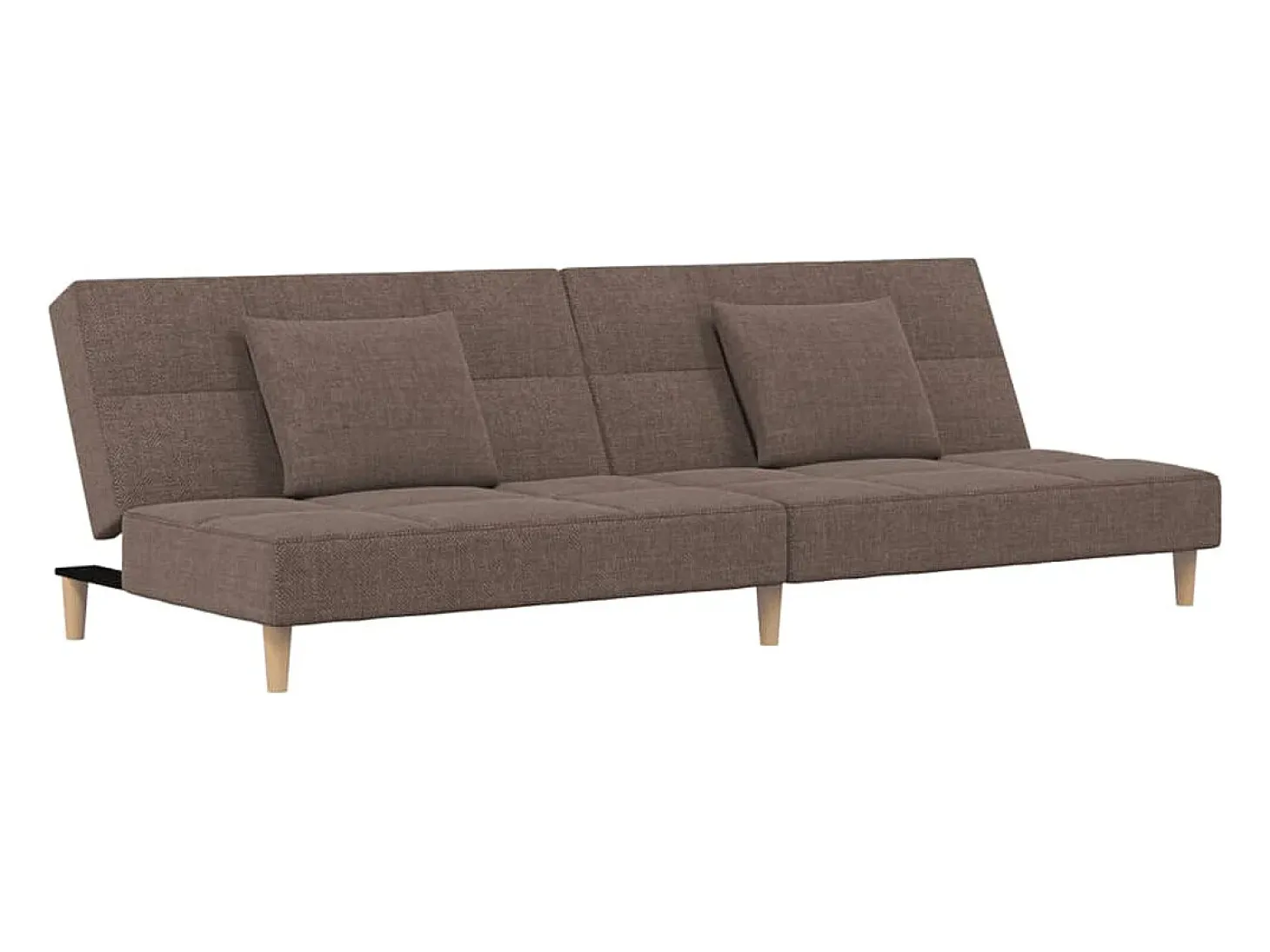 Sofá-cama 2 lugares c/ duas almofadas tecido cinza-acastanhado PT873596