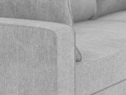 Sofá-cama 3 lugares Cinzento Claro - chaise longue reversível lado direito/esquerdoche (233 x 140 x 69 cm) - LEAH