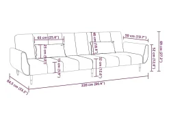 Sofá-cama 2 lugares com duas almofadas veludo preto